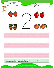 okul öncesi 1 sayısı çizgi çalışması